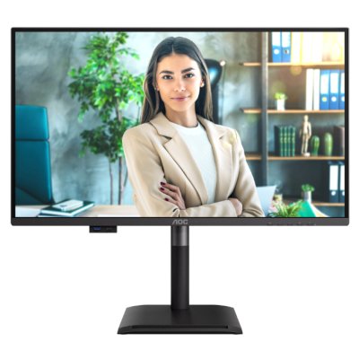 Монитор 27" AOC Q27P4U IPS 2560x1440, 120 Гц, 4 мс, 16:9, 350 кд/м², 2xHDMI 2.0, DP 1.2, USB-C (15 Вт PD), USB Hub (3x USB-A), 3.5 Jack, динамики (2x2 Вт), HDR10, Adaptive-Sync, черный