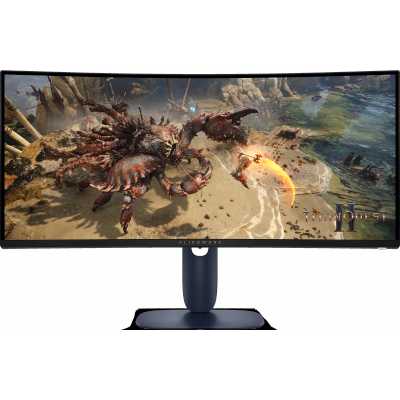 Монитор 34" Dell AW3425DWM VA 3440x1440, 180 Гц, 1 мс, 21:9, 400 кд/м², HDMI 2.1, DP 1.4, USB-C, 2xUSB 3.0, 3.5 Jack, HDR10, FreeSync Premium, изогнутый экран (1500R), черный