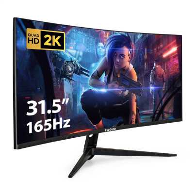 Монитор 31.5" ExeGate Combat EC3200TA VA 2560x1440, 165 Гц, 5 мс (GtG), 16:9, 300 кд/м², изогнутый (1500R), 2×HDMI 2.0, 2×DP, 3.5 Jack, динамики (2×3 Вт), RGB-подсветка, FreeSync, черный