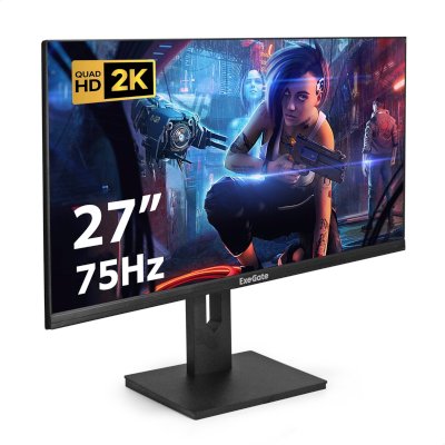 Монитор 27" ExeGate ES2707TA IPS 2560x1440, 75 Гц, 1 мс, 16:9, 250 кд/м2, 1xHDMI, 1хDP, 1x3.5 мм, черный