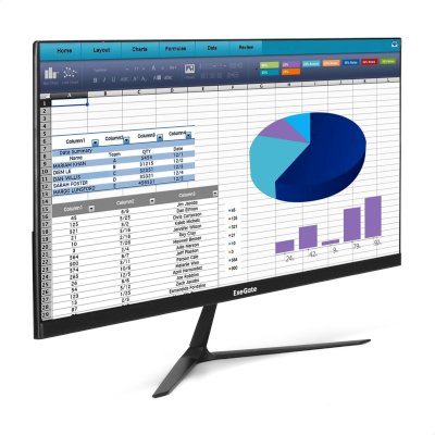 Монитор с аудио 24.5" ExeGate SmartView EH1500TA (IPS LED Grade A+, FHD, 1920x1080@75Гц, 16:9, 250cd/m2, 1000:1, 3-5ms, Speakers, audio-out, D-Sub, HDMI, DisplayPort, USB, кабель HDMI 1,5м, VESA, регулировка наклона (tilt), чёрный)