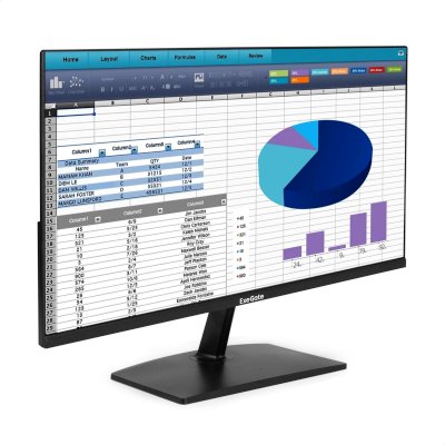Монитор с аудио выходом 23.8" 100 Гц ExeGate SmartView EZ2400A (IPS LED Grade A+, FHD, 1920x1080@100Hz, 16:9, 250cd/m2, 1500:1, 178°/178°, 5ms, D-Sub, HDMI, DisplayPort, audio-out, FreeSync, Flicker-free, Low Blue Light, HDMI cable 1.5m, VESA, регулировка