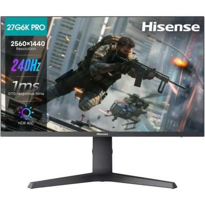 Монитор 27" Hisense 27G6K-PRO IPS 2560x1440, 240 Гц, 1 мс, 16:9, 400 кд/м2, 2хHDMI, 1хDP, черный