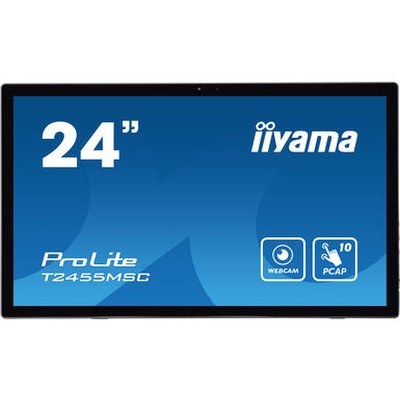 Монитор 23.8" Iiyama ProLite T2455MSC-B1 IPS 1920x1080, 60 Гц, 5 мс, 16:9, 400 кд/м2, 1хHDMI, 1хDP, 2xUSB 3.2, выход на наушники, черный