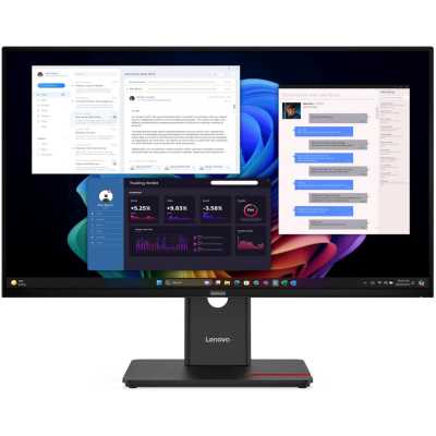 Монитор 27" Lenovo T27UD-40 IPS 3840x2160, 60 Гц, 4 мс, 16:9, 350 кд/м², HDMI 2.1, DP 1.4, USB-C (100 Вт), USB Hub (3x USB 3.2, 1x USB-C), RJ-45, черный