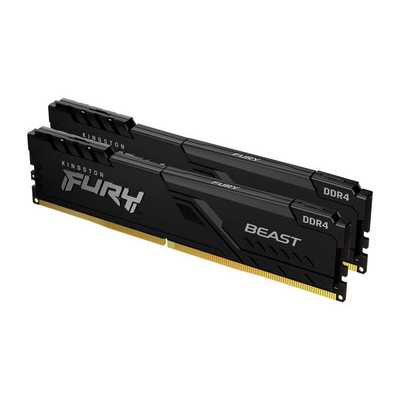 Оперативная память Kingston Fury Beast, DDR4, 64GB (2x32GB), 3200MHz, CL16, DIMM, черный