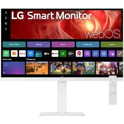Монитор 31.5" LG 32U850SA-W IPS 3840x2160, 60 Гц, 5 мс, 16:9, 400 кд/м², 2xHDMI 2.0, USB-C (90 Вт), USB Hub (3x USB 3.0), 3.5 Jack, HDR10, динамики (2x5 Вт), веб-камера, Smart TV (webOS 24), Wi-Fi, Bluetooth, VESA 100x100, белый