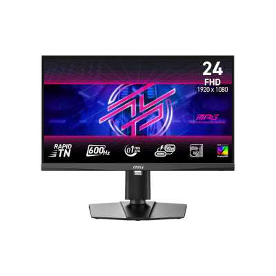 Монитор 24" MSI MPG 242R X60N TN FHD, 600 Гц, 0.1 мс (GtG), 16:9, 500 кд/м², HDMI 2.1 x2, DP 1.4a, USB-C (98 Вт PD), DisplayHDR 400, Adaptive-Sync, RGB-подсветка, черный