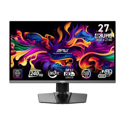 Монитор 26.5" MSI MPG 272URX QD-OLED 3840x2160, 240 Гц, 0.03 мс, 16:9, 1000 кд/м², DP 2.1a, HDMI 2.1 (x2), USB-C, 3.5 Jack, USB Hub (2x USB 3.2), HDR10, G-Sync, KVM, черный
