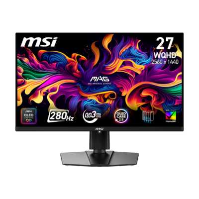 Монитор 26.5" MSI MAG 271QP QD-OLED X28 QD-OLED 2560x1440, 280 Гц, 0.03 мс, 16:9, 1000 кд/м², HDMI 2.1, DP, USB-C (15 Вт), 3.5 Jack, USB Hub, Adaptive-Sync, черный