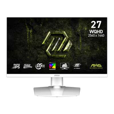 Монитор 27" MSI MAG 274QRFW E20 Rapid IPS 2560x1440, 200 Гц, 1 мс, 16:9, 400 кд/м², 2xHDMI 2.0b, DP 1.4a, USB-C, 3.5 Jack, HDR10, FreeSync, белый