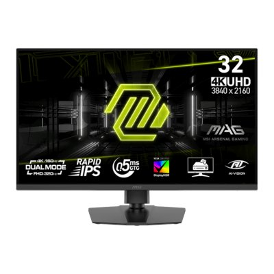 Монитор 31.5" MSI MAG 322URDF E16 Rapid IPS 3840x2160, 160 Гц, 0.5 мс, 16:9, 450 кд/м², HDMI 2.1 (x2), DP 1.4a, 3.5 Jack, USB Hub (2x USB 3.2), Adaptive-Sync, HDR10, черный