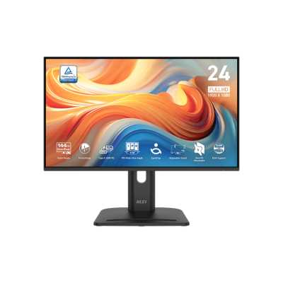 Монитор 23.8" MSI PRO MP245PHG E14 IPS 1920x1080, 144 Гц, 1 мс, 16:9, 300 кд/м², HDMI 2.0, DP 1.2, USB-C (65 Вт), USB Hub (2x USB-A, 1x USB-B), 3.5 Jack, динамики (2x2 Вт), HDR10, черный