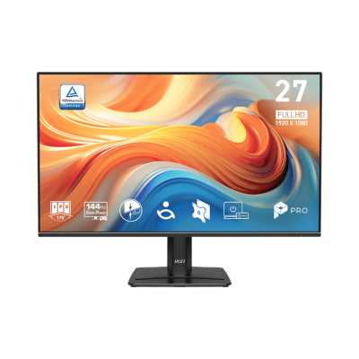 Монитор 27" MSI Pro MP271 E14A IPS 1920x1080, 144 Гц, 1 мс (MPRT), 16:9, 300 кд/м², VGA, HDMI 2.0, DP 1.2a, 3.5 Jack, динамики (2x2 Вт), HDR10, Adaptive-Sync, черный