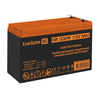 Батарея CSB HR 1234W (12V, 9Ah) клеммы F2