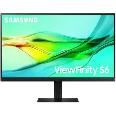 Монитор 24" Samsung ViewFinity S6 S24D604UAU IPS 2560x1440, 100 Гц, 5 мс, 16:9, 350 кд/м², HDMI 2.0, DP 1.4, USB-C, Ethernet, 3.5 Jack, USB Hub, HDR10, PIP, черный