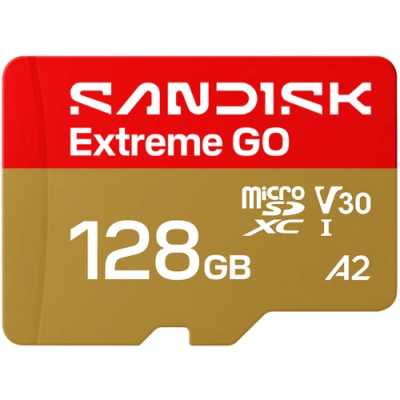 Флеш карта microSDXC 128GB SanDisk EXTREME GO Class 10, UHS-I, W120, R240 МБ/с, <SDSQXGN-128G-GN6MN>