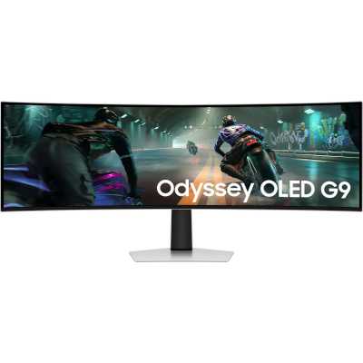 Монитор 49" Samsung Odyssey OLED G9 S49DG910SI OLED 5120x1440, 144 Гц, 0.03 мс, 32:9, 250 кд/м², DisplayHDR True Black 400, DP 1.4, HDMI 2.1, microHDMI 2.1, 3.5 Jack, FreeSync Premium Pro, PIP, изогнутый экран (1800R), серебристый
