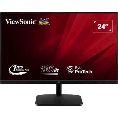Монитор 23.8" ViewSonic VA2432-MHD-3 IPS 1920x1080, 75 Гц, 4 мс, 16:9, 250 кд/м², VGA, HDMI 1.4, DP 1.2, 3.5 Jack, динамики (2x2 Вт), черный
