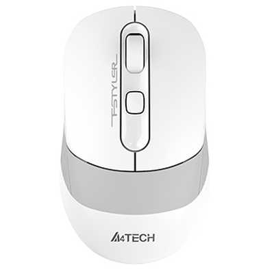 Мышь беспроводная A4Tech Fstyler FB10C белый/серый, 2000 dpi, радиоканал, Bluetooth, USB, кнопки - 4