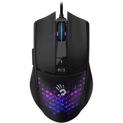 Мышь проводная A4Tech Bloody L65 Max черный/фиолетовый, 12000 dpi, USB, кнопки - 7