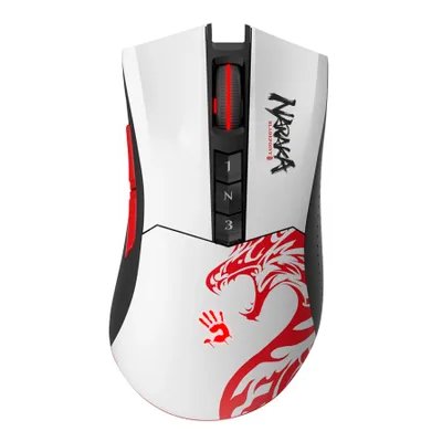 Мышь беспроводная A4Tech Bloody R90 Plus Naraka белый, 5000 dpi, радиоканал, USB, кнопки - 8