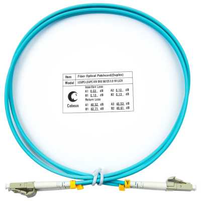 Патч-корд Cabeus FOP-50-LC-LC-1M 2x50/125 OM3 LC дуплекс-LC дуплекс 1м LSZH бирюзовый
