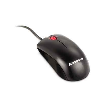 Мышь проводная Lenovo 300 черный, 1600 dpi, USB, кнопки - 3