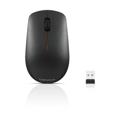 Мышь беспроводная Lenovo 400 черный, 1200 dpi, радиоканал, USB, кнопки - 3