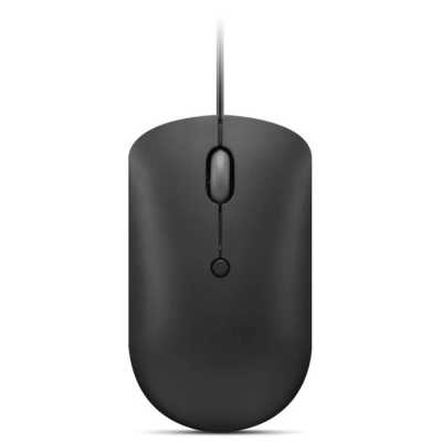 Мышь проводная Lenovo 400 черный, 2400 dpi, USB-C, кнопки - 4