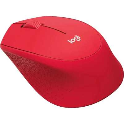 Мышь беспроводная Logitech M280 красный, 1000 dpi, радиоканал, USB, кнопки - 3