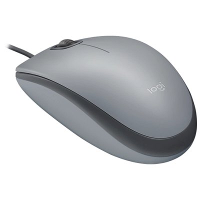 Мышь проводная Logitech M110 серый, 1000 dpi, USB, кнопки - 3