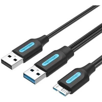 Кабель Vention USB 3.0 AM/micro B, USB 2.0 AM - 0.5м