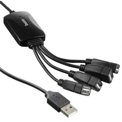 USB-концентратор Buro BU-HUB4-0.3-U2.0-Splitter, USB 2.0, USB 4 порта, USB