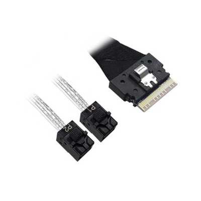 Кабель ACD-60002-MD Slimline SASx8 (SFF8654) -to- 2 SAS HD (White) x4 (SFF8643 (NVMe Connection), for SupewrMicro backplanes, 1M, (аналог Broadcom 05-60002-00)