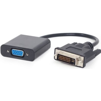 Переходник DVI-D-VGA Cablexpert A-DVID-VGAF-01, 25M/15F, кабеля 0,2м, черный, пакет