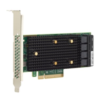 Адаптер HBA SAS 9400-16i SGL (05-50008-00), PCIe 3.1 x8 LP, Tri-Mode SAS/SATA/NVMe 12G HBA, 16port(2*int SFF8643), 3416 IOC