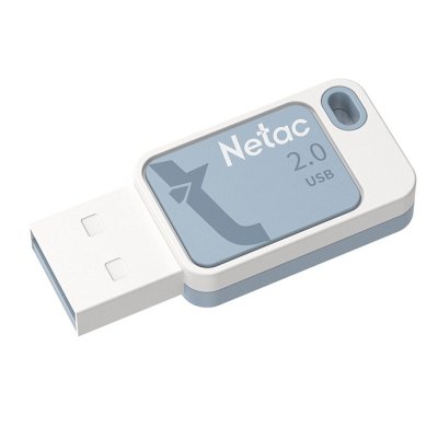 Флешка USB Netac UA31 (NT03UA31N-016G-20BL), 16Gb, USB 2.0, R/W 110/45, синий/белый