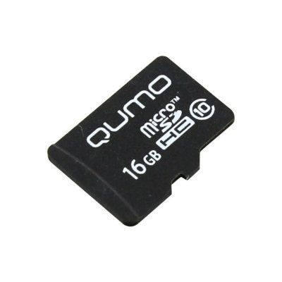 Флеш карта QUMO MicroSDHC 16Gb Сlass 10 UHS-I,3.0 без адаптером SD, черно-красная картонная упаковка