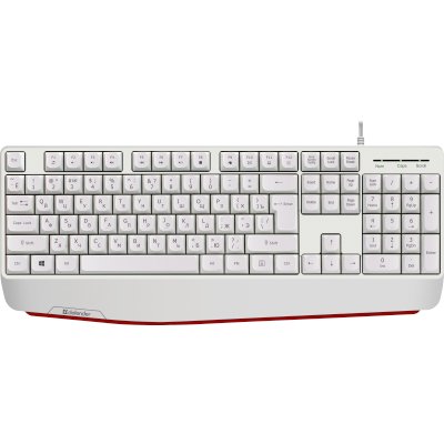 Клавиатура проводная Defender Atom HB-546, USB, белый