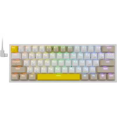 Клавиатура Redragon Fizz Pro механическая белый USB беспроводная BT/Radio for gamer для ноутбука LED (72598) кабель 1.8м