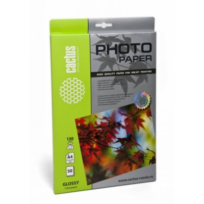 Фотобумага Cactus CS-GSA413050 A4/130г/м2/50л. глянцевое самоклей. для струйной печати