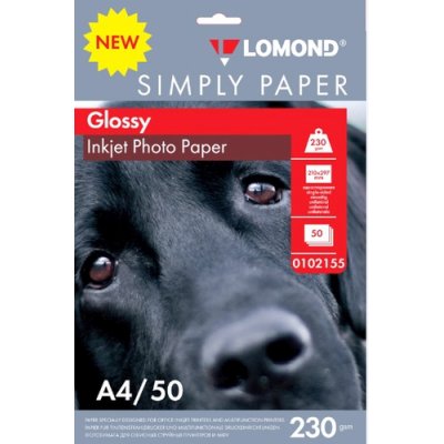Фотобумага Lomond Simply 0102155 A4/230г/м2/50л./белый CIE148% глянцевое для струйной печати