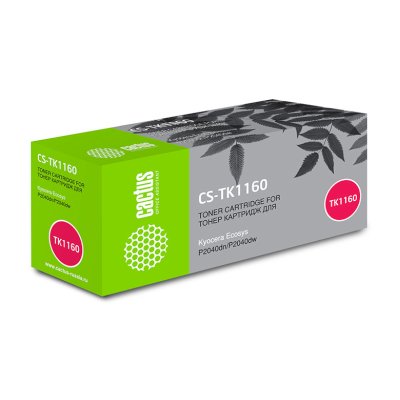 Картридж лазерный Cactus CS-TK1160 черный (7200 стр.) для Kyocera Ecosys P2040dn/P2040dw