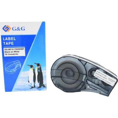 Картридж ленточный G&G GG-M210-750595WT черный на белом 19.1x6.4 для Brady M210/M211/M210-LAB