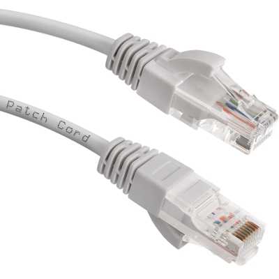Патч-корд Cabeus PC-UTP-RJ45-Cat.5e-5m U/UTP, кат. 5е,2xRJ45/8p8c, неэкранированный, серый, PVC, 5м