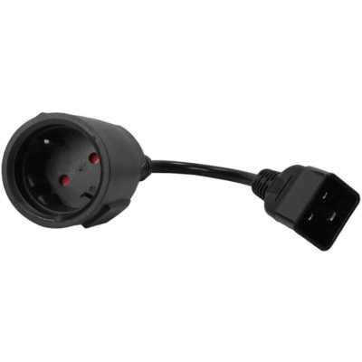 Шнур питания Lanmaster LAN-PPS/20-0.2-BK C20-Schuko проводник.:3x1.5мм2 0.2м черный