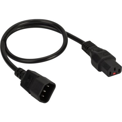 Шнур питания LANMASTER с блокировкой C13-C14, 3х0.75, 220В, 10А, черный, 1.5 м.