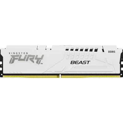Оперативная память Kingston Fury Beast, DDR5, 16Gb (1x16GB), 5600MHz, CL36, DIMM, с радиаторами, белый