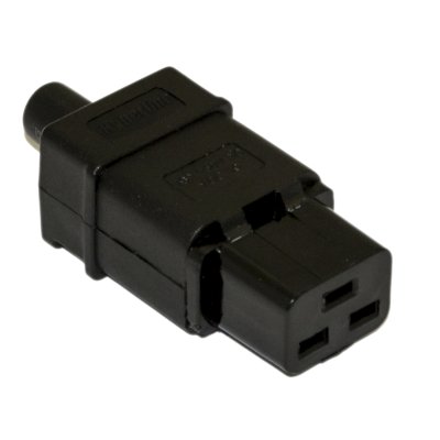 Разъемы для силового кабеля Hyperline CON-IEC320C19 Разъем IEC 60320 C19 220В 16A на кабель, контакты на винтах (плоские контакты внутри разъема), прямой